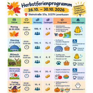 Unsere Freizeitangebote für Kinder und Jugendliche im Herbst